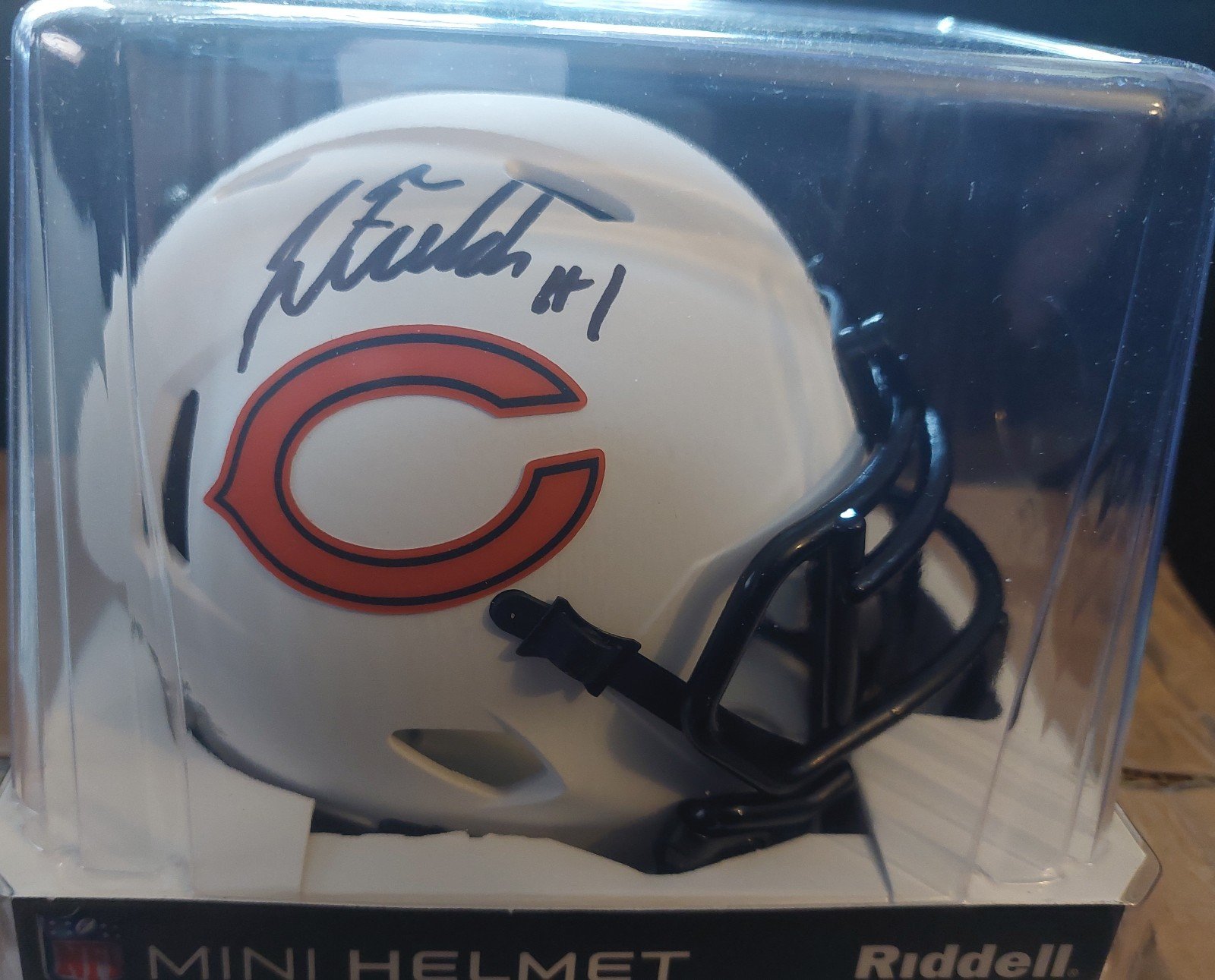 Justin Fields Signed Chicago Bears Mini Helmet (Lunar Eclipse)
