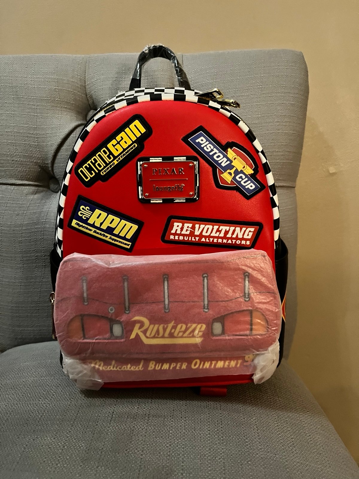 Loungefly Disney Pixar Cars Lightning McQueen Rust-eze Light-up Mini Backpack