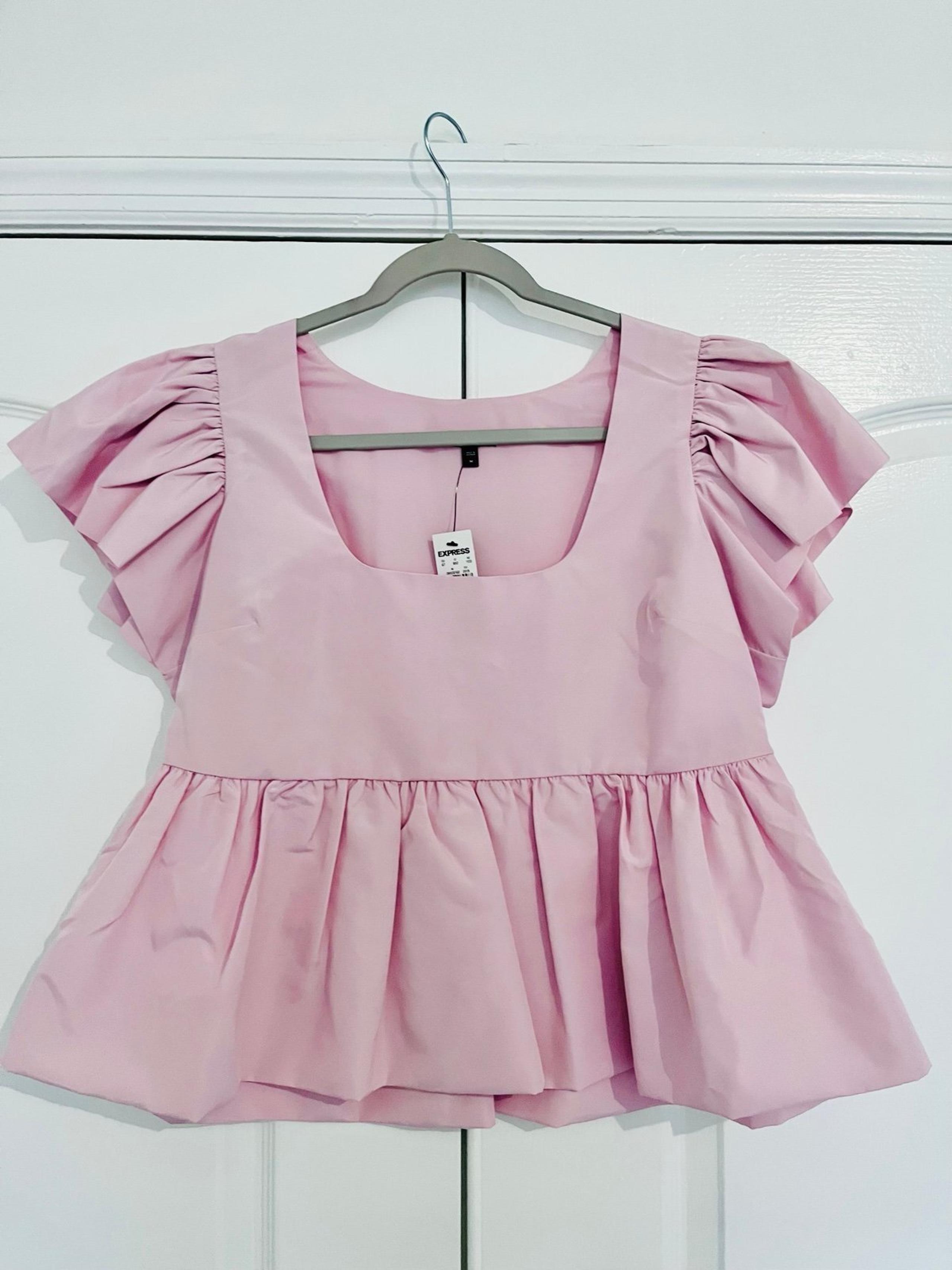 Square Neck Flutter Sleeve Peplum Babydoll Top