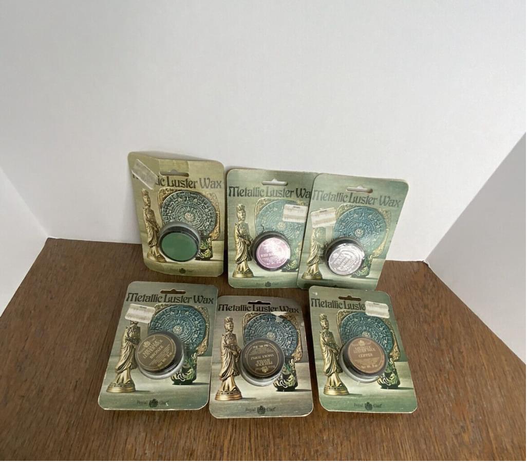 Vintage Royal Coat Metallic Luster Wax Finish Old Gold Cunningham Art Lot Of 6