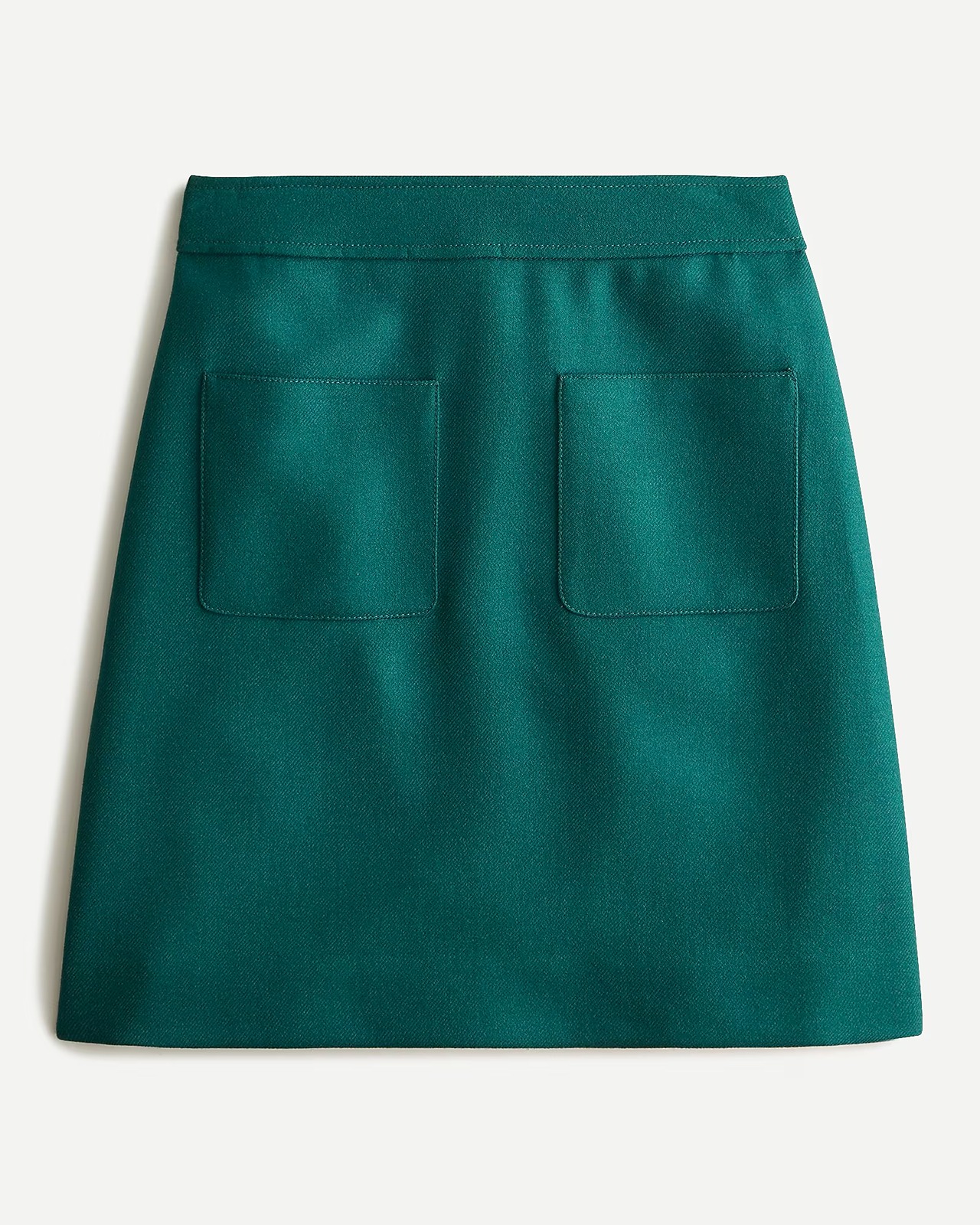 J.Crew Womens Green Wool Blend A-Line Skirt With Front Pockets Size 4