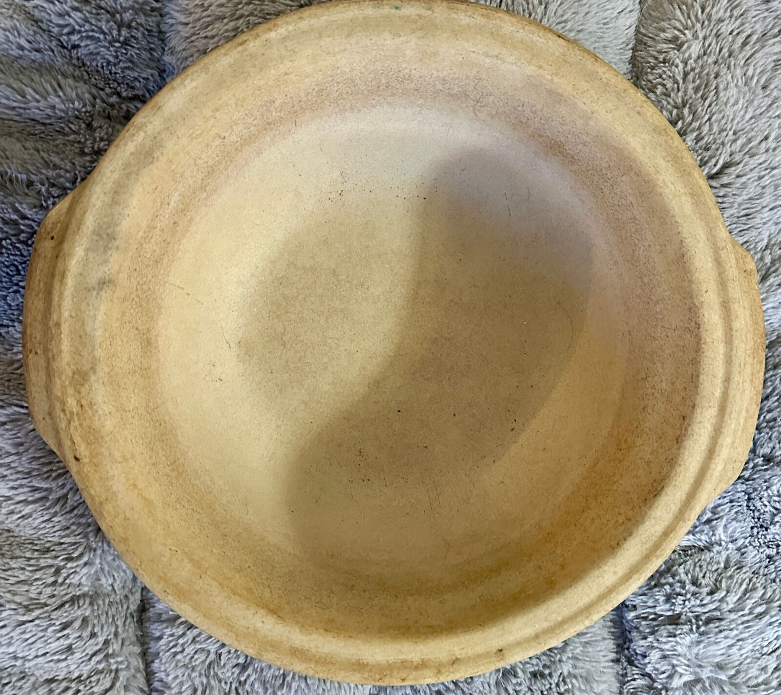 PAMPERED CHEF Large Pottery Bowl 12 x5 Primitive Heavy