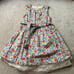 Mini Boden Linen Blend Floral Special Occasion Dress w/ Tulle Skirt 3-4Y