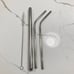 NWT 4 Reusable Stainless Steel Straw Sets - each pouch is uniquely labeled