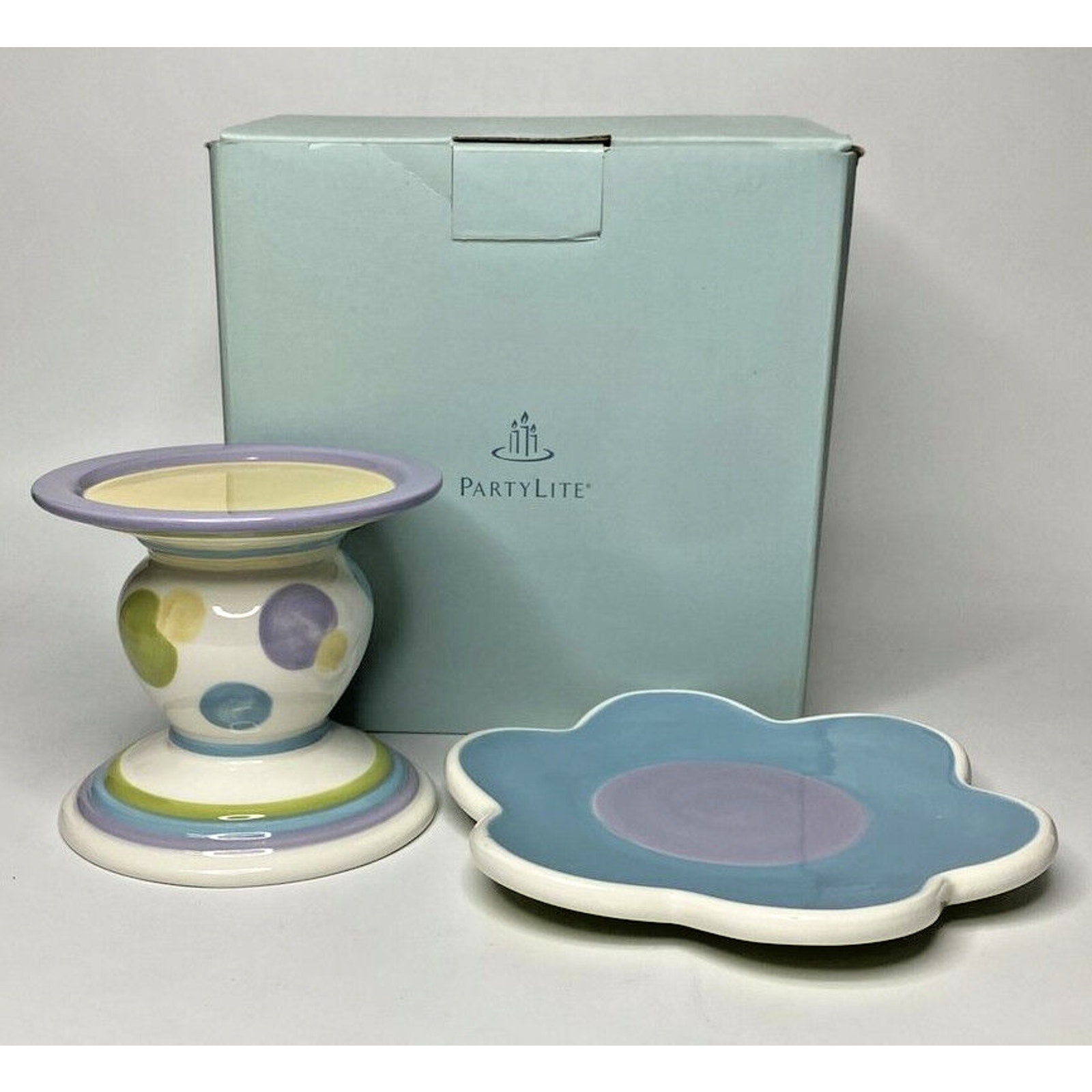 PartyLite Lively Pillar Holder Set Retired NIB P16B/P8564