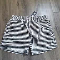 Vacay Swimwear Men's Shorts Size L 34 Hamptons Black Stripe Mesh Lined Preppy