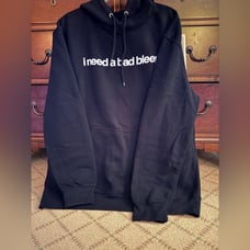 Addison Rae black oversized hoodie with white text. NWOT XL