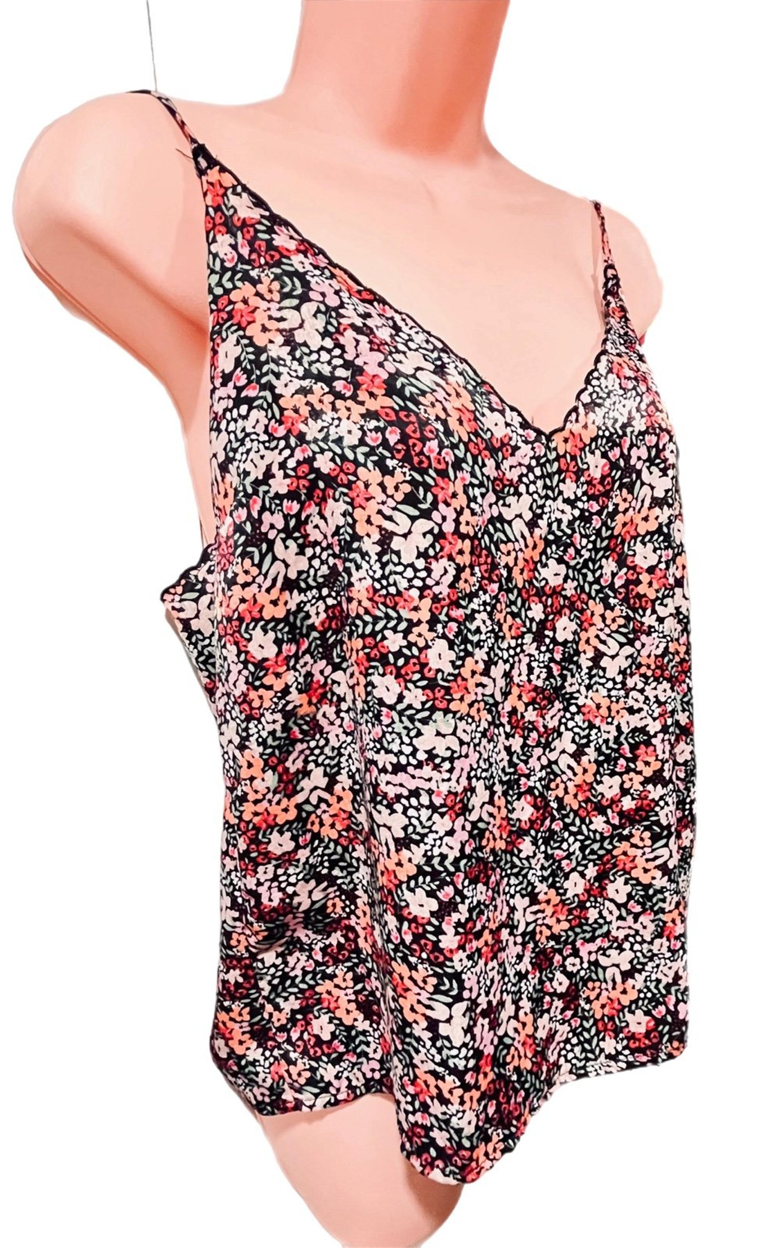 BP NORDSTROM Size M Black Floral Cami/Top