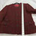 Vintage Maroon Black Boucle Career Blazer