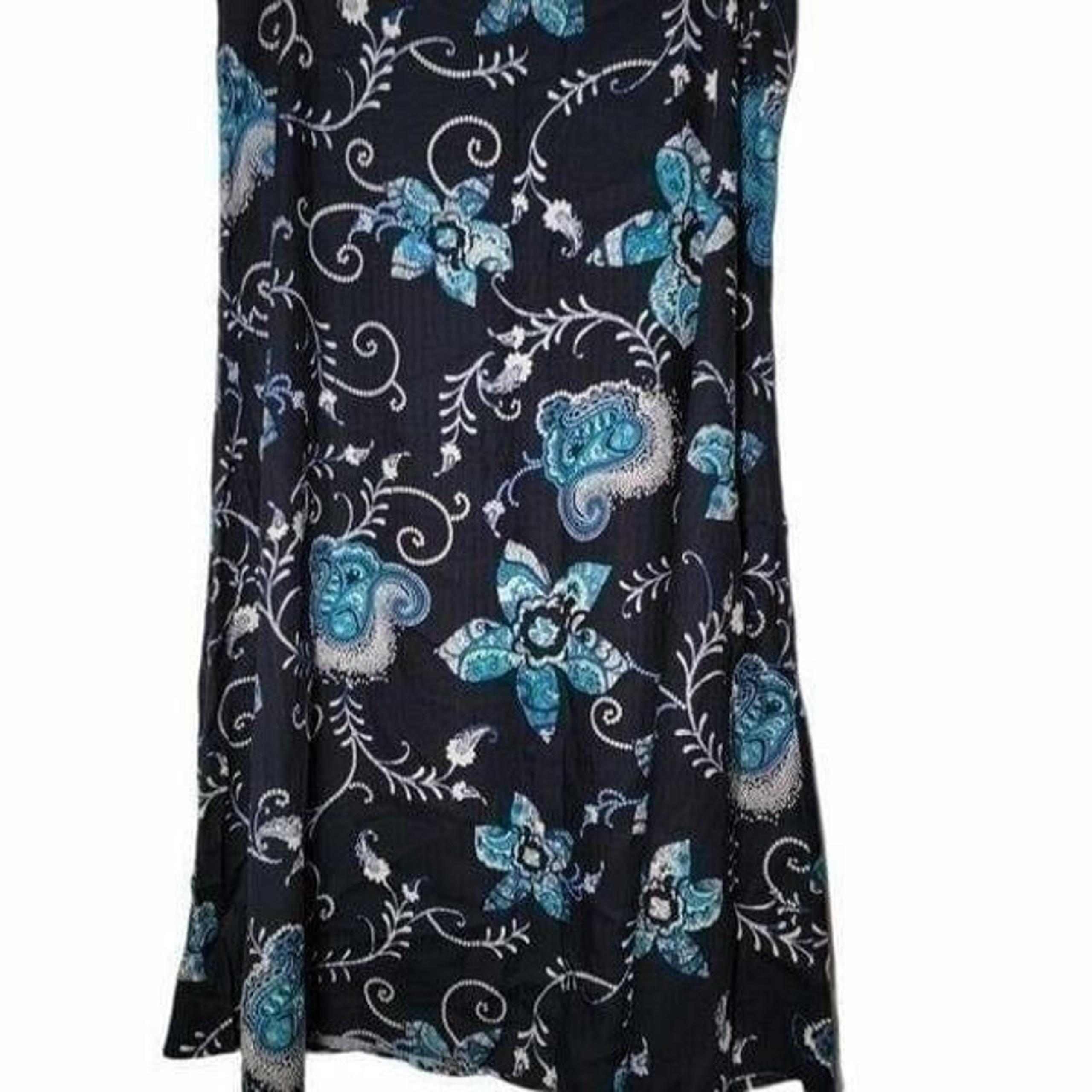 Croft & Barrow Womens Navy Floral A-Line Skirt 12