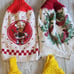 Vintage 1970s Crochet Oven Door Towel Lot Of 12 Mushrooms Cozy Cottage Hand Made