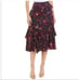 Tanya Taylor Aurelia Floral-Print Ruffle A-line Silk Skirt size 8 NWOT 525 MSRP