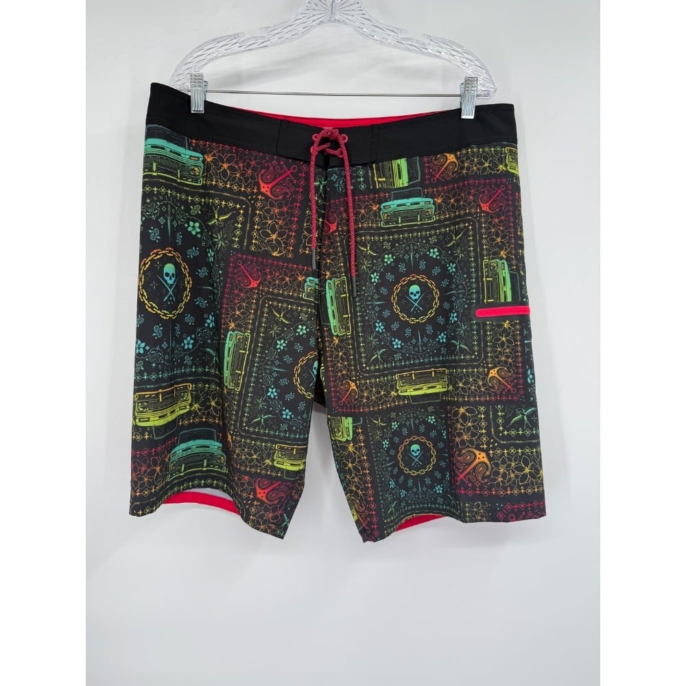 Men Sullen Art Collective Left Coast Stretch Boardshort Sz 36 NWOT