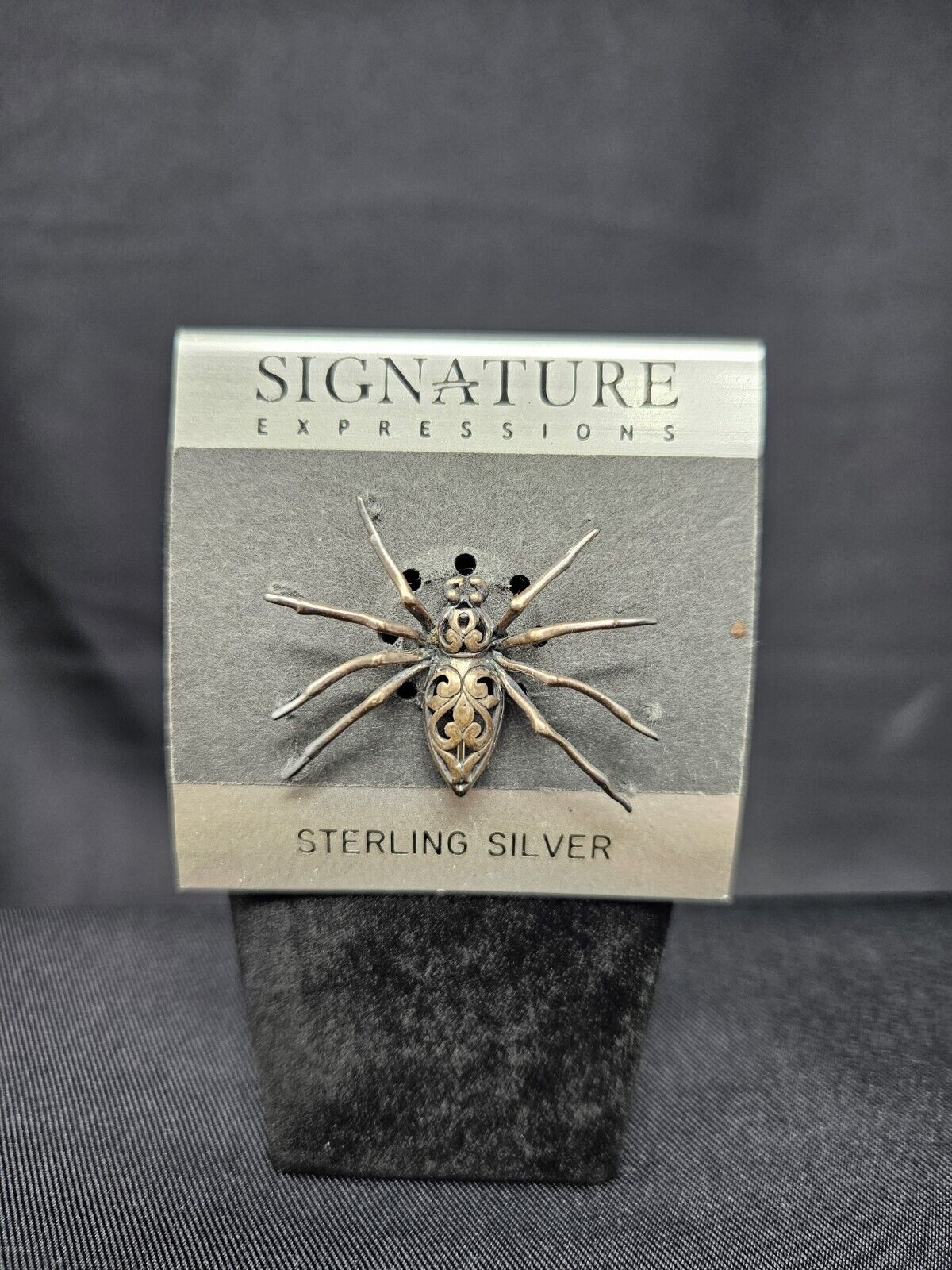 Vintage Jezlaine Rare Sterling Silver Spider Brooch/Pin Sterling Marked