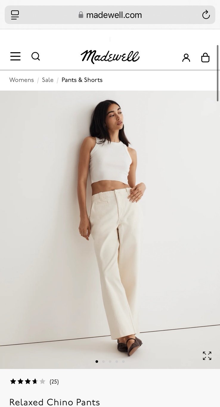 NWT Madewell Relaxed Chino Pants