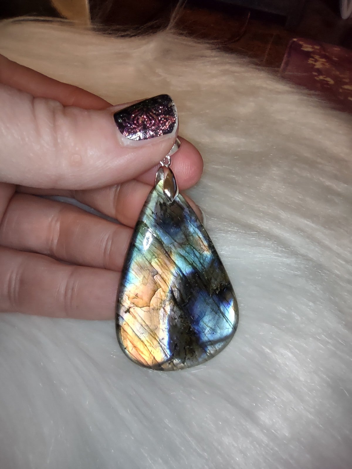 Labradorite crystal pendant