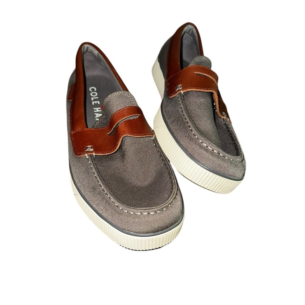 Cole Haan Nantucket 2.0 Penny Slip on Loafers Shoes Gray/Woodbury Size 10