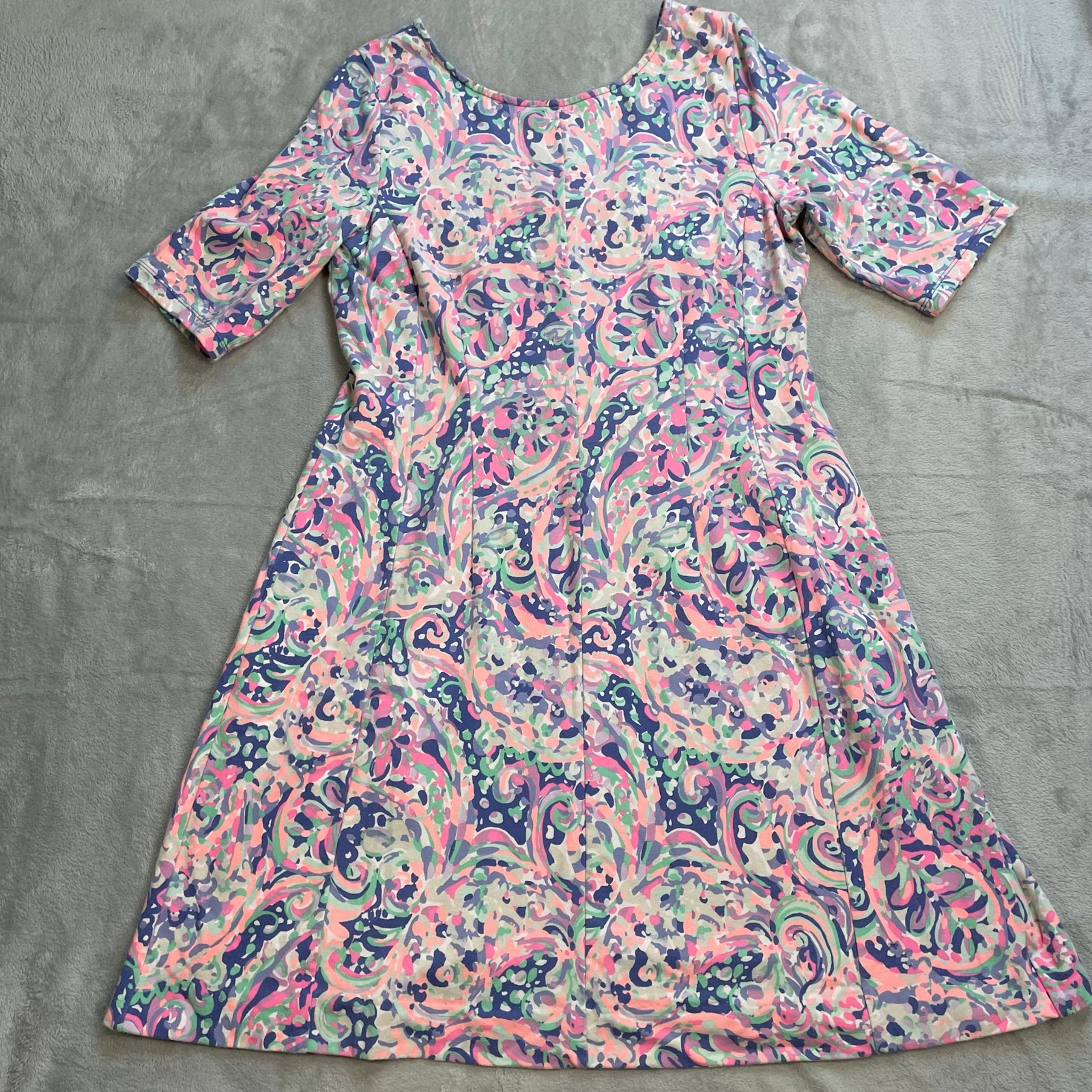 Dress XL Celia Multi La Playa Cotton Terry Stretch Knit - Lilly Pulitzer