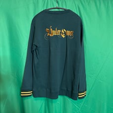 UNDERCOVER green/gold embroidered collegiate logo sweatshirt