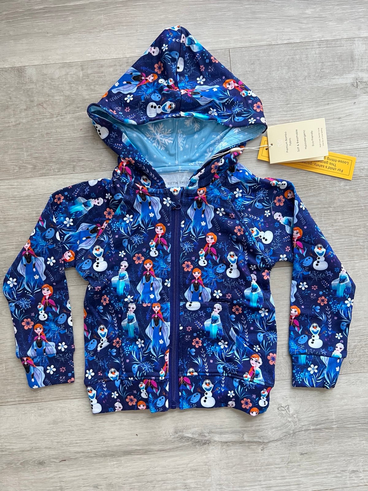 NWT Elsa Anna Frozen Disney Bamboo Terry Hooded Zip up 3T Charlie's Project