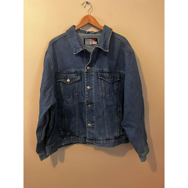Men's Wrangler Hero Denim Jacket Medium Wash Size 3XL [EXCELLENT]