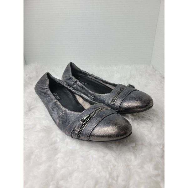 Paul Green Townsend Womens Ballet Flat Size 10 Ballerina Black Metallic