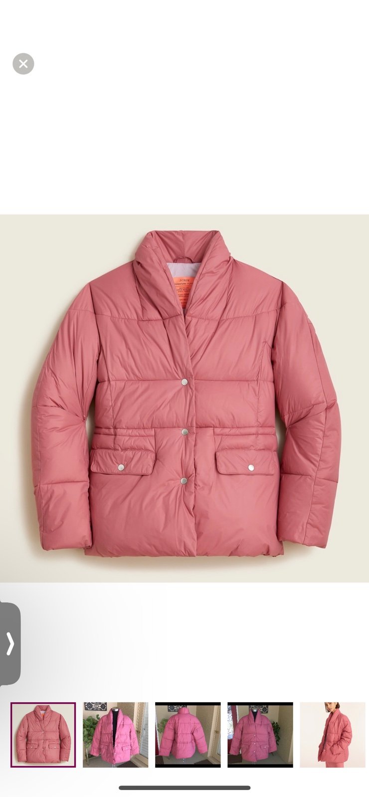NWT J. Crew Alps Puffer Jacket with PrimaLoft® Size Small