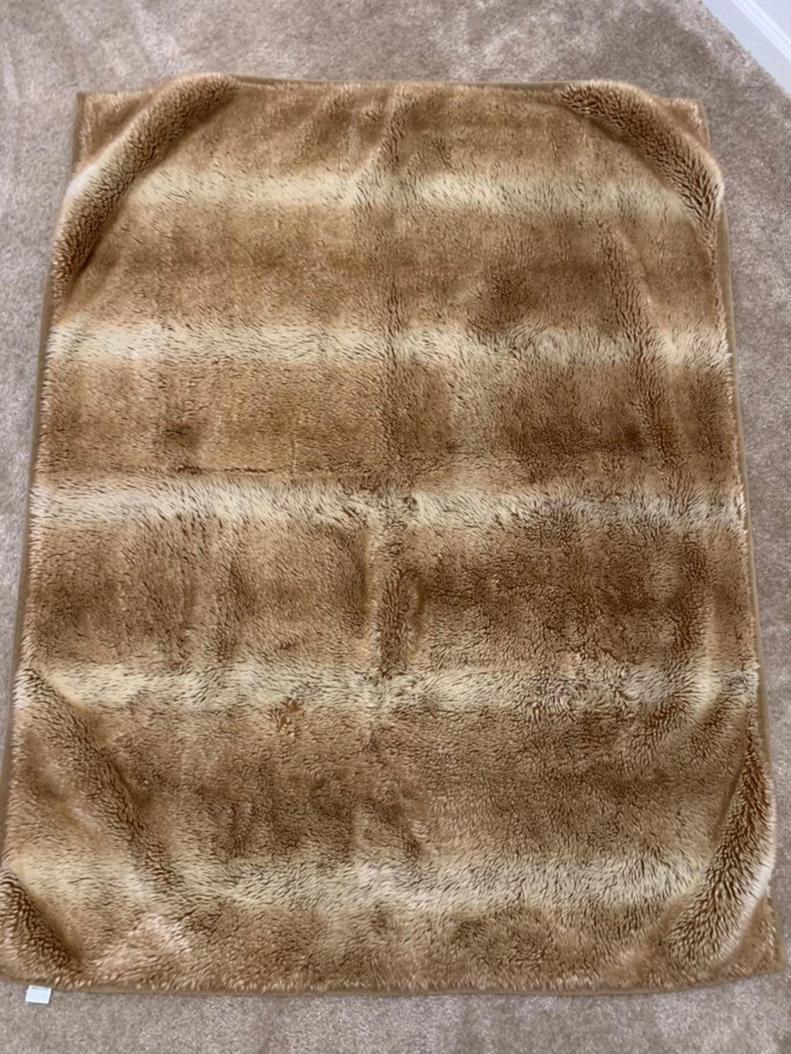 Faux Fur Brown/Tan Pottery Barn Throw Blanket