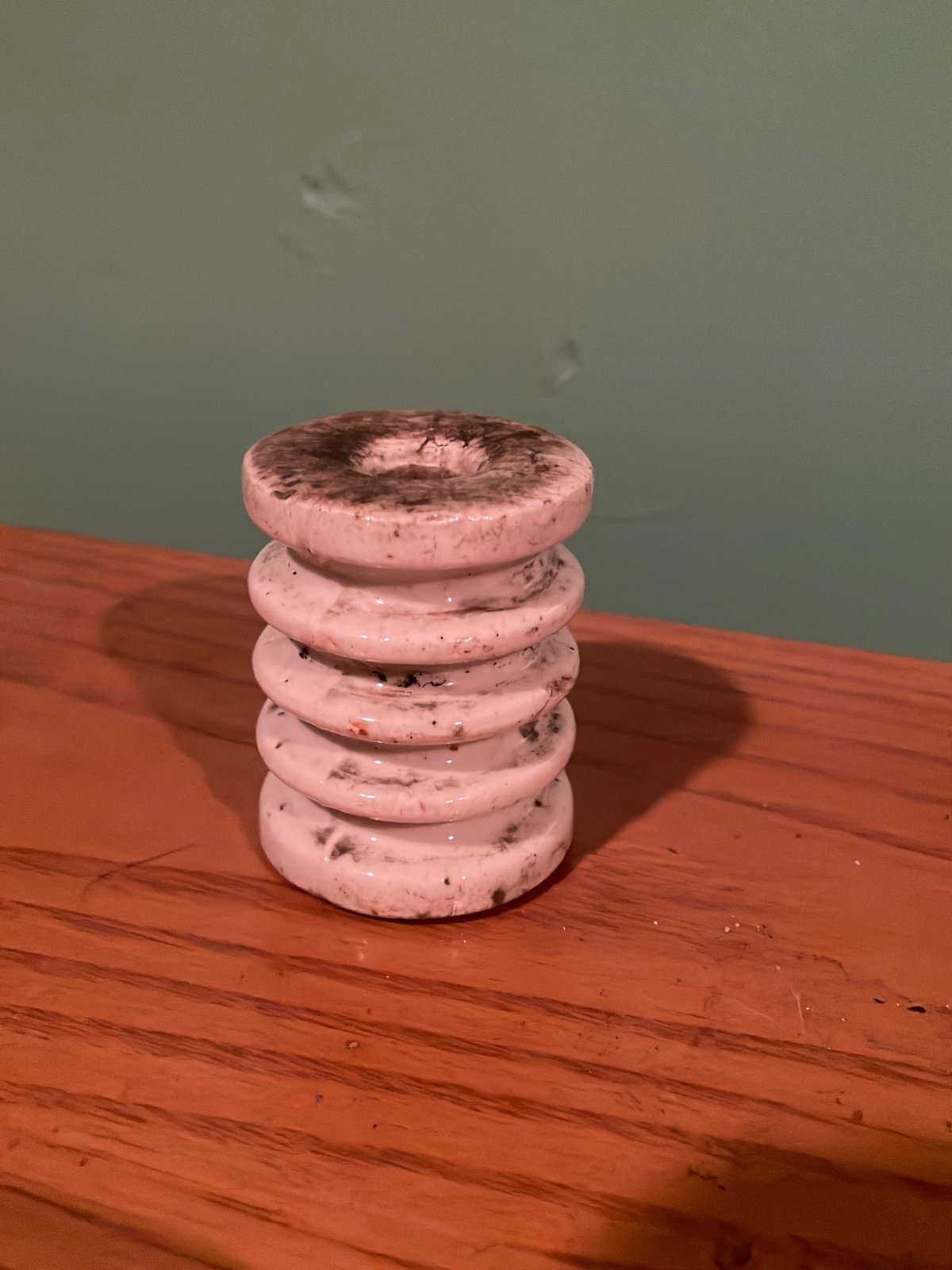 Vintage White Porceline High Voltage Line Insulator