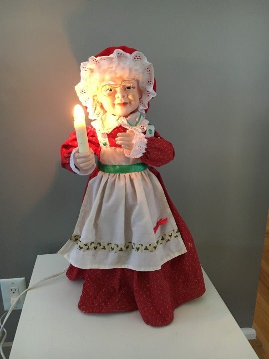VINTAGE MERRY-ON-ETTES MRS SANTA CLAUS ANIMATED & ILLUMINATED XMAS store FIGURE WORKS
