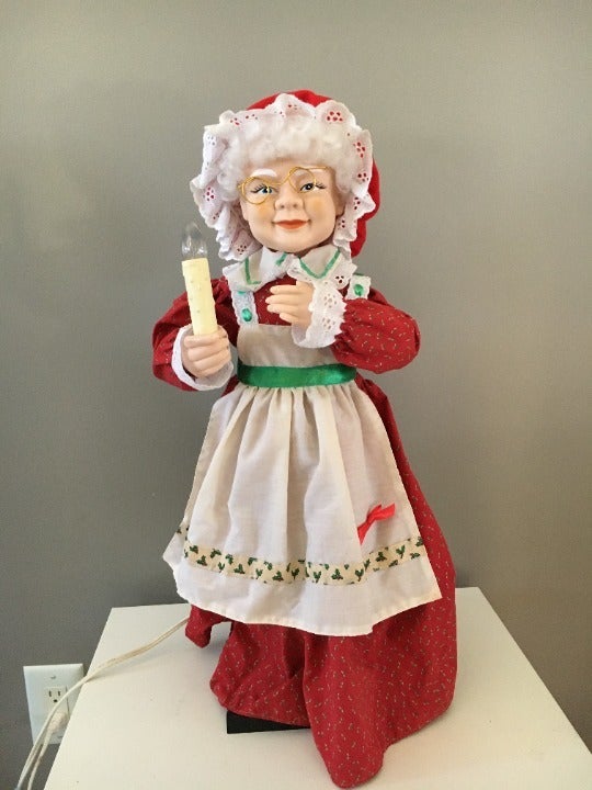 VINTAGE MERRY-ON-ETTES MRS SANTA CLAUS ANIMATED & ILLUMINATED XMAS store FIGURE WORKS