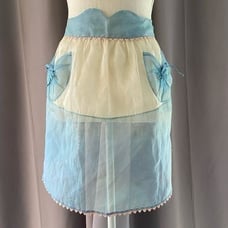 50’ Retro Blue Pink Cream Fancy Sheer Apron