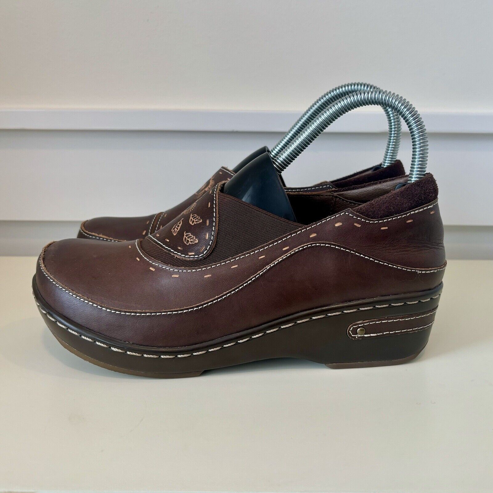 Spring Step L'artise Burbank Leather Clogs Brown Women’s Sz 39