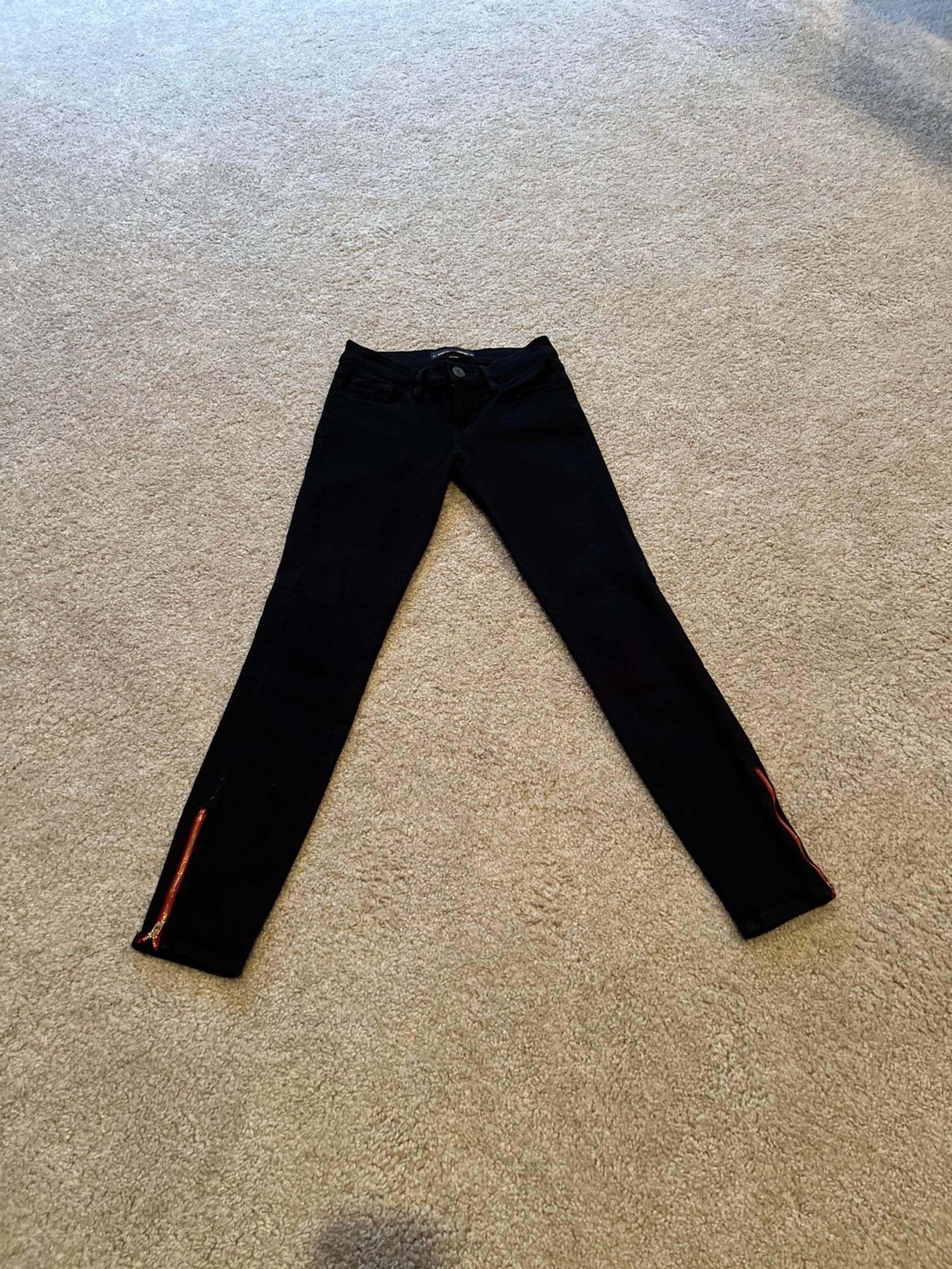 Etienne Marcel Black Women’s Skinny Jeans Size 25 Red Zippers at Ankles