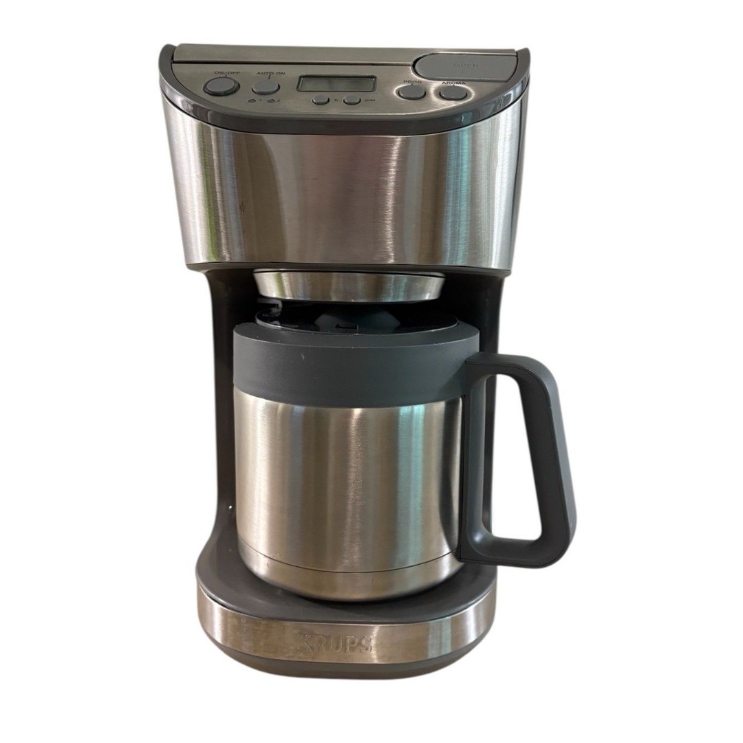 Krups Programmable 12 Cup Coffee Maker Stainless Steel Carafe Model KT61 Tested