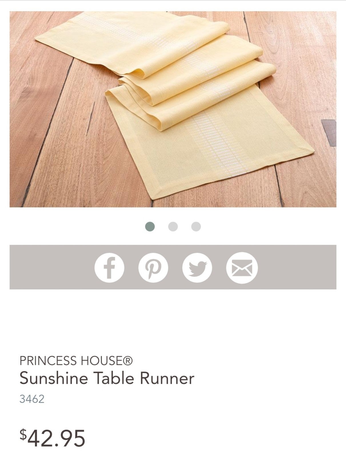 PRINCESS HOUSE®  Sunshine Table Runner  3462  42.95