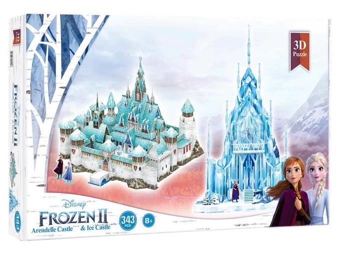 Disney FROZEN II Arendelle Castle & Ice Castle 3D Large Puzzle 343pcs