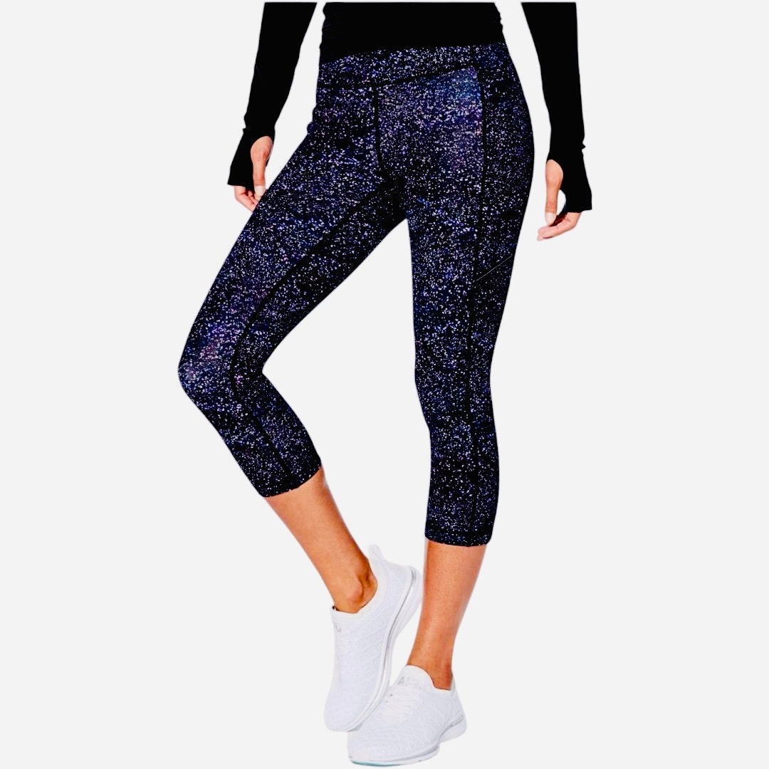 NWOT Lululemon Speed Up Crop 21 Celestial Galaxy Crystalline Multi Color Size 4