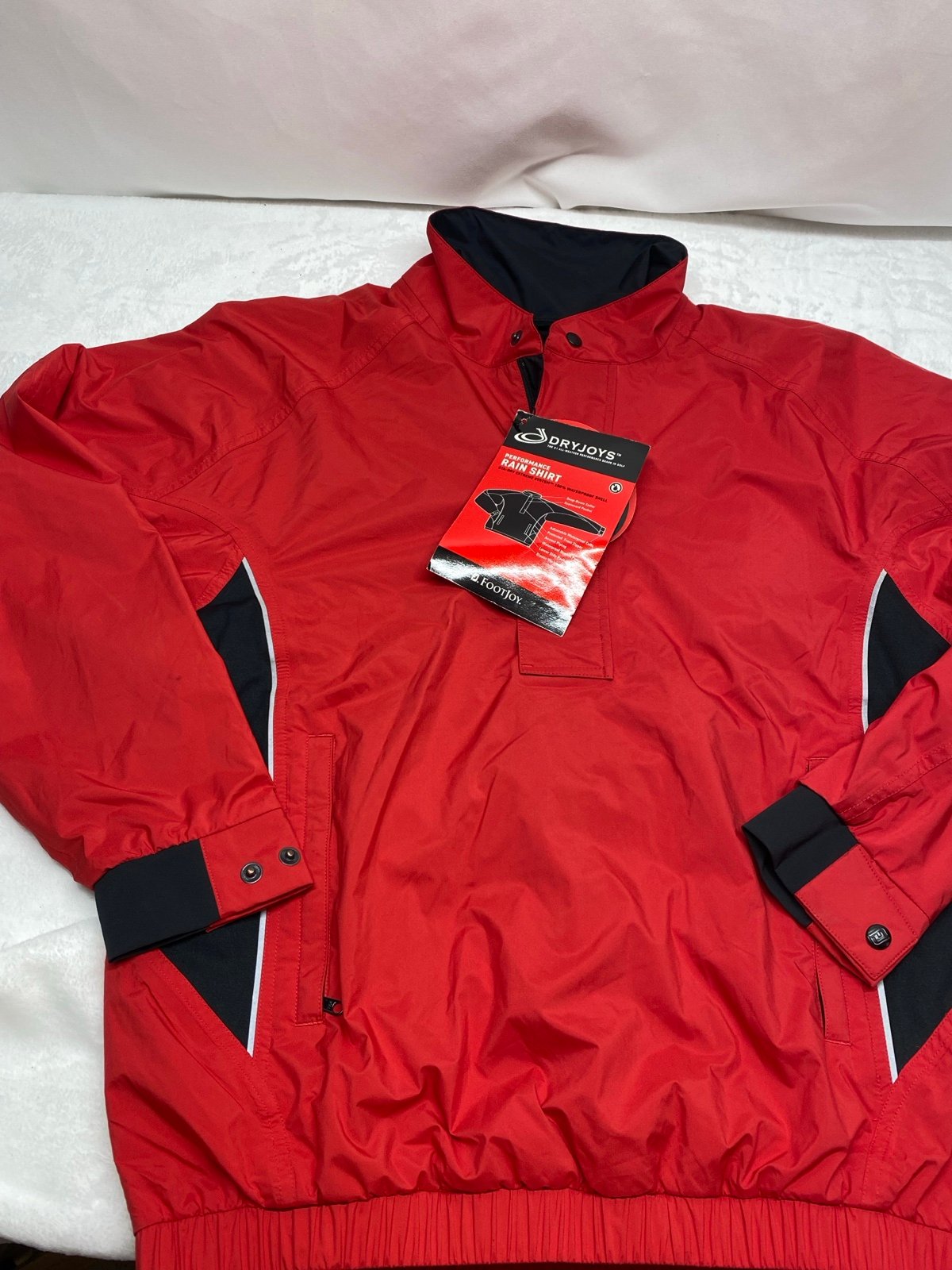 footjoy dryjoy Men’s rain jacket pullover Size Small Red/black NWT