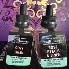 Bath and Body Works cozy linen Wallflower refills, BBW Rose petals & Linen Wallf