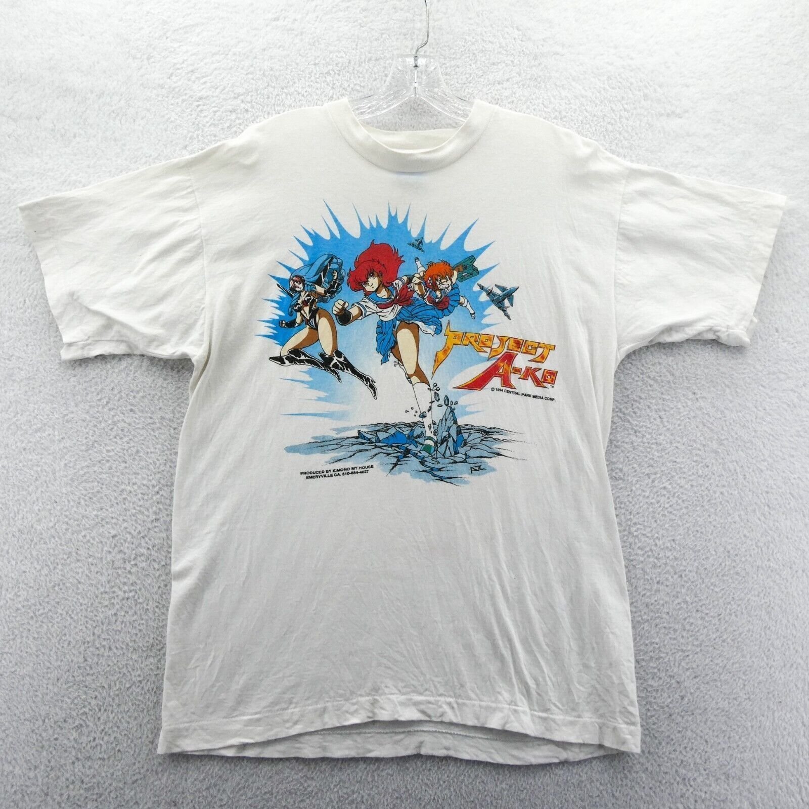 Vintage Anime Shirt Mens Large 1994 Project A-Ko White Fruit of The Loom Manga