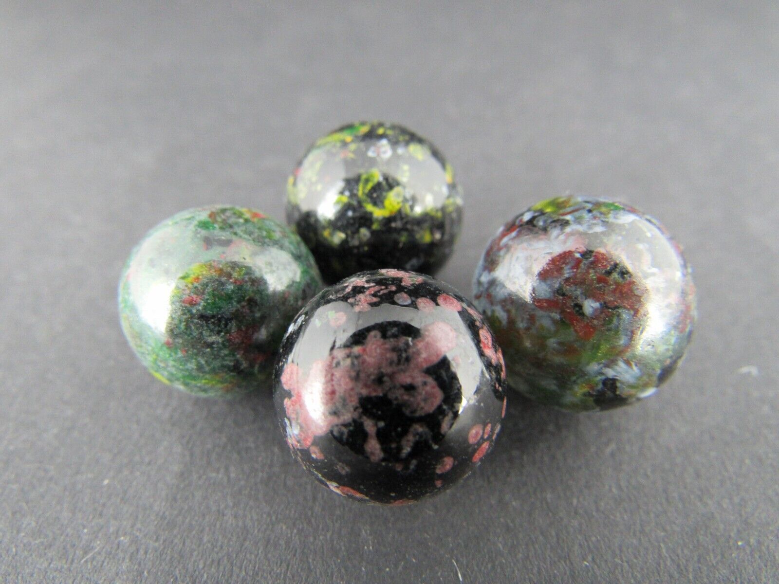vintage marbles Doug Sweet confetti Handmade Art Glass lot x4 5/8 ESTATE SALE