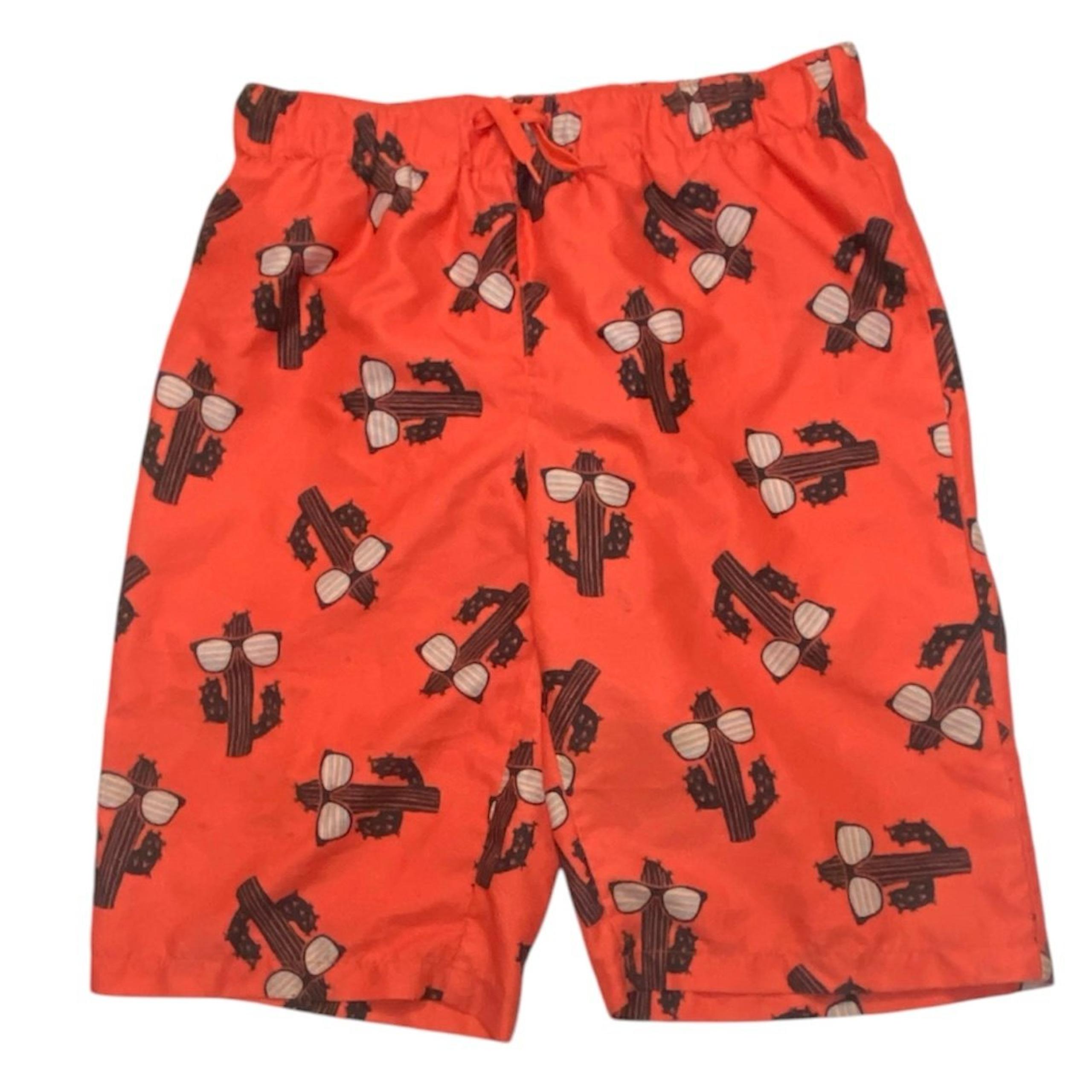 City Streets Youth Orange Black Cactus Sunglasses Swim Trunks Sz XL 18/20