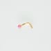 Solid 14kt gold Nose piercing with pink
