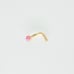 Solid 14kt gold Nose piercing with pink