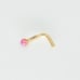 Solid 14kt gold Nose piercing with pink