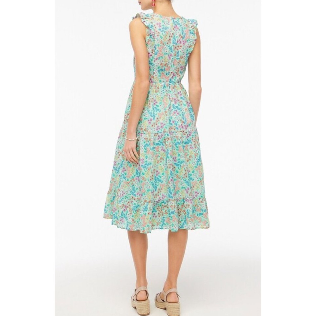 J.Crew Printed V-neck Smocked Midi Dress