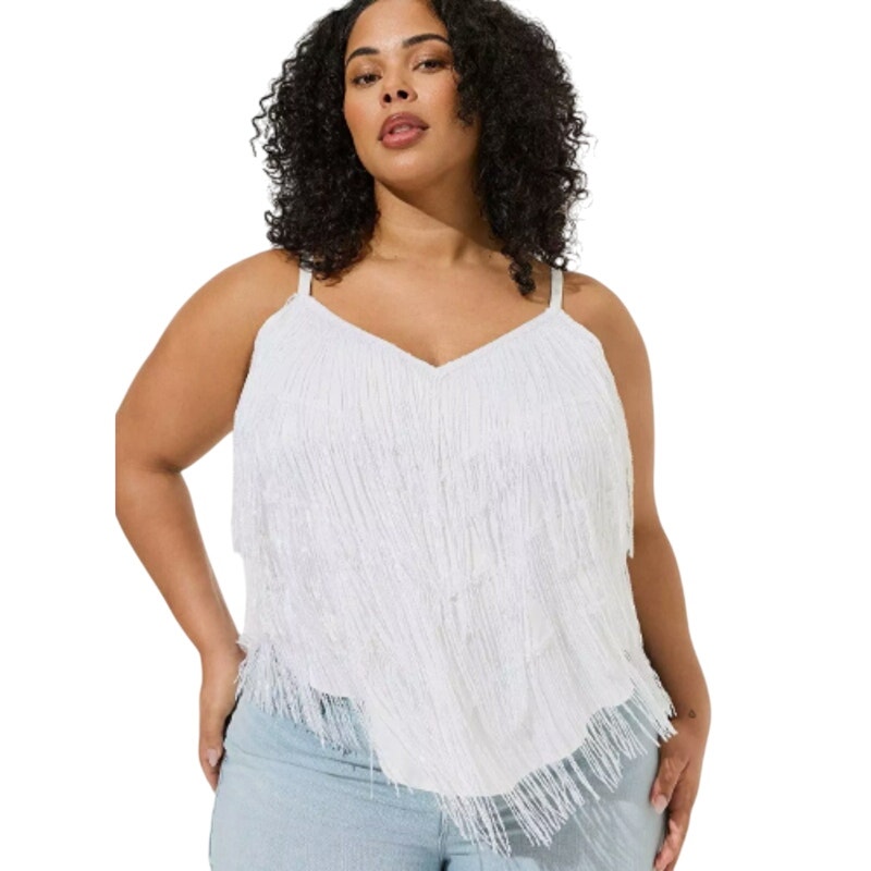 Torrid Rhinestone Cowgirl Sequin Fringe Cami Top 12 NWT