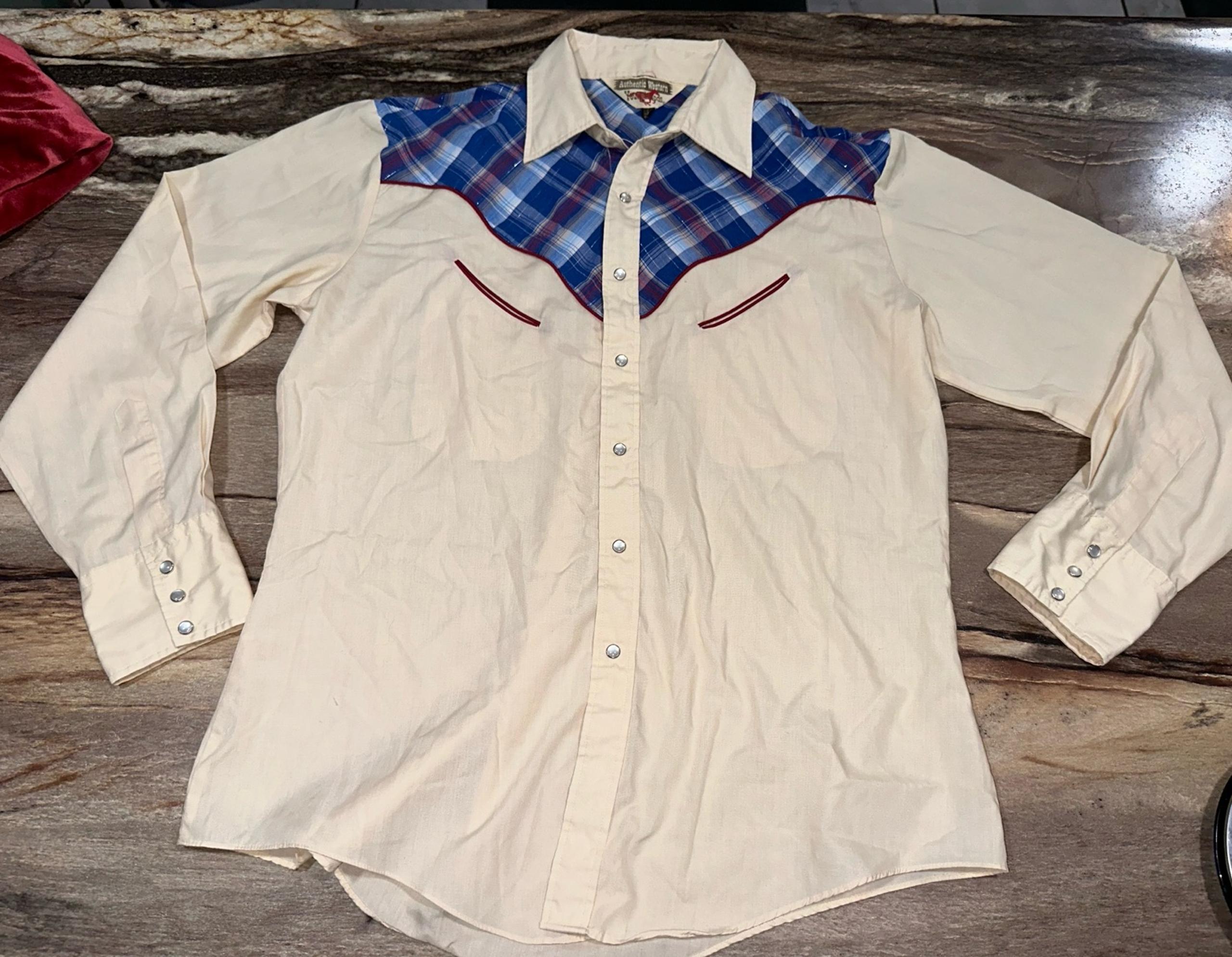 Authentic Western Youngbloods Button Front Cowboy Shirt Pearl Snaps Mens Size L
