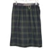Vtg Wool Plaid Straight Skirt 10P 10 Petite Green Navy Blue Red Elastic Waist
